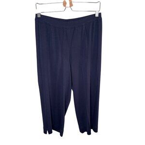 Exclusively Misook Womens Navy Blue Pull-On Knit Business Pants Medium